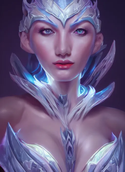 Prompt: lissandra, from league of legends, au naturel, hyper detailed, digital art, trending in artstation, cinematic lighting, studio quality, smooth render, fluorescent skin, unreal engine 5 rendered, octane rendered, art style by klimt and nixeu and ian sprigger and wlop and krenz cushart