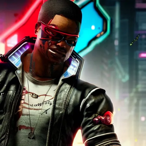 Image similar to Dexter deshawn cyberpunk 2077 character