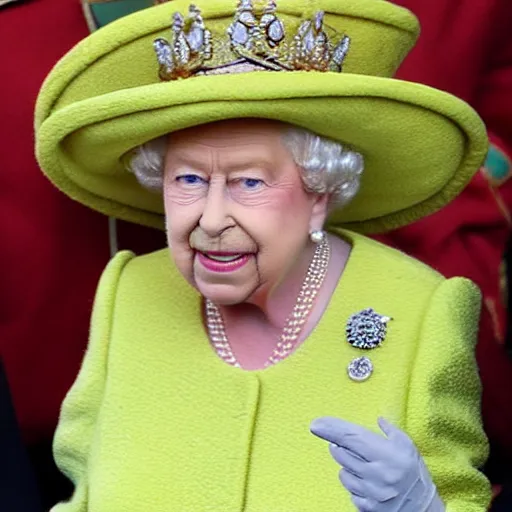 Image similar to queen of england elizabeth as a banana.