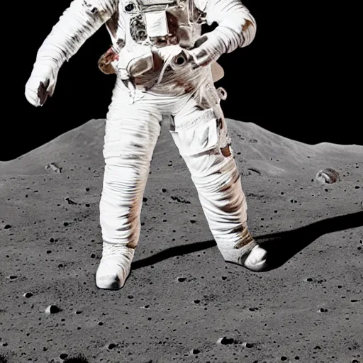 Image similar to photo of a mercury astronaut suit holding an electric guitar on the moon. detailed