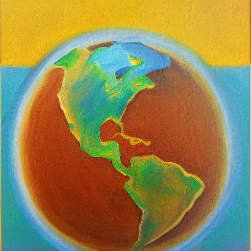 Prompt: an abstract and tasteless painting of the earth, bland, tasteless, detailed, canvas texture