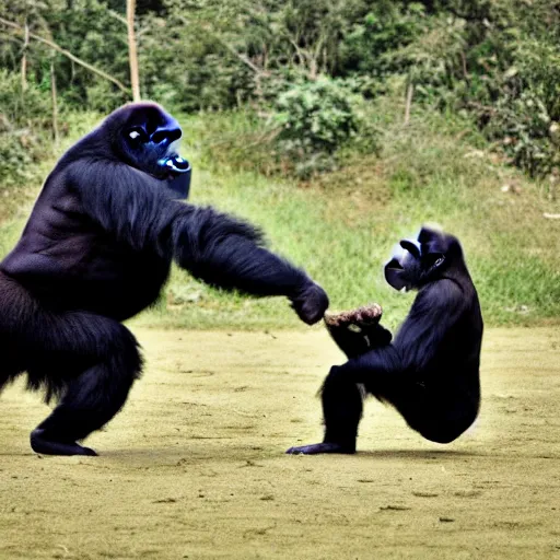 Prompt: gorilla doing judo, DSLR photography