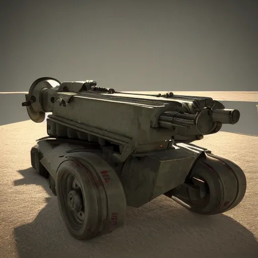 Image similar to AA gun, 3d render, octane, ray tracing, octane, 8k