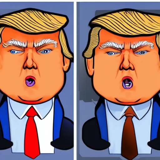 Image similar to donald trump as a character in the videogame among us