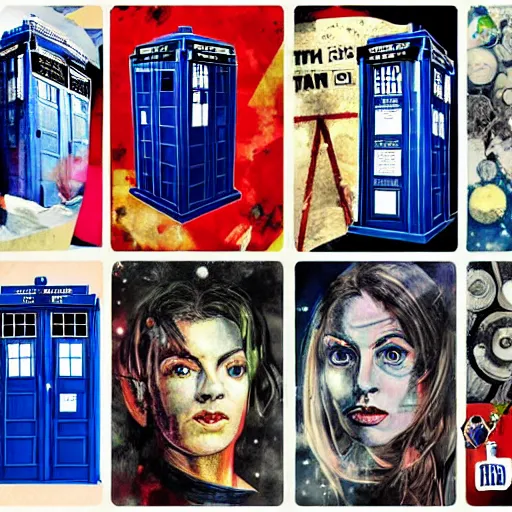 Image similar to collage of the TARDIS from Doctor Who by Sandra Chevrier