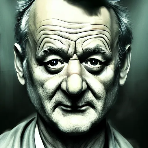 Prompt: bill murray as zombie portrait, dystopia core, zombie apocalyptic, bathrobe, pale skin, dramatic, sharp focus, fiction, hyper detailed, digital art, trending in artstation, cinematic lighting, studio quality, smooth render, unreal engine 5 rendered, octane rendered, art style and nixeu and wlop and krenz cushart