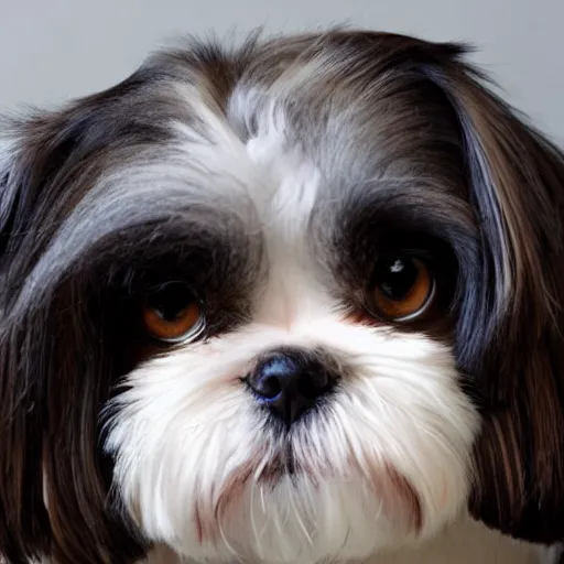 Image similar to a shih tzu with huge cat eyes full body