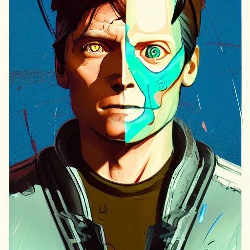 Image similar to a study of cell shaded portrait of marty mcfly as Borderlands 3 concept art, llustration, post grunge, concept art by josan gonzales and wlop, by james jean, Victo ngai, David Rubín, Mike Mignola, Laurie Greasley, highly detailed, sharp focus, alien, Trending on Artstation, HQ, deviantart, art by artgem