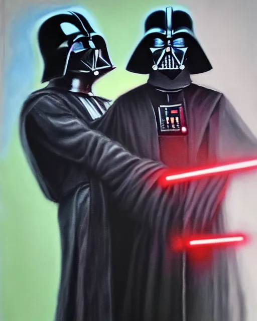 Image similar to pastel painting portrait of darth vader force choking a man, high production value, intricate details, high resolution, hdr, high definition, masterpiece, realistic, ultrarealistic, highly detailed, hd, sharp focus, non blurry, sharp, smooth