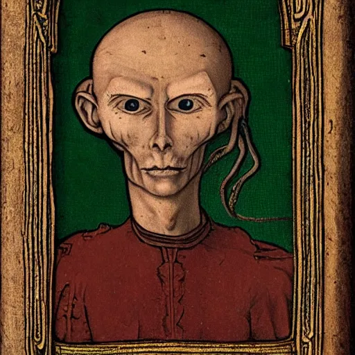 Image similar to a portrait of an alien in the middle ages