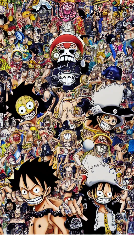 Image similar to techno artwork, from one piece