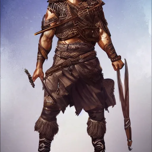 Image similar to kurdish male warrior, highly detailed, digital painting, artstation, concept art, sharp focus, illustration, incredibly strong and handsome