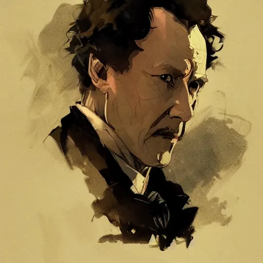 Prompt: portrait of Sherlock Holmes, dramatic lighting, illustration by Greg rutkowski, yoji shinkawa, 4k, digital art, concept art, trending on artstation