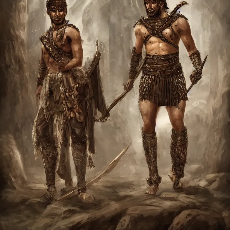 Image similar to concept art of a roman/egyptian mercenary in the style of high fantasy art in the style of dark fantasy art detailed realistic High Resolution HD 8k