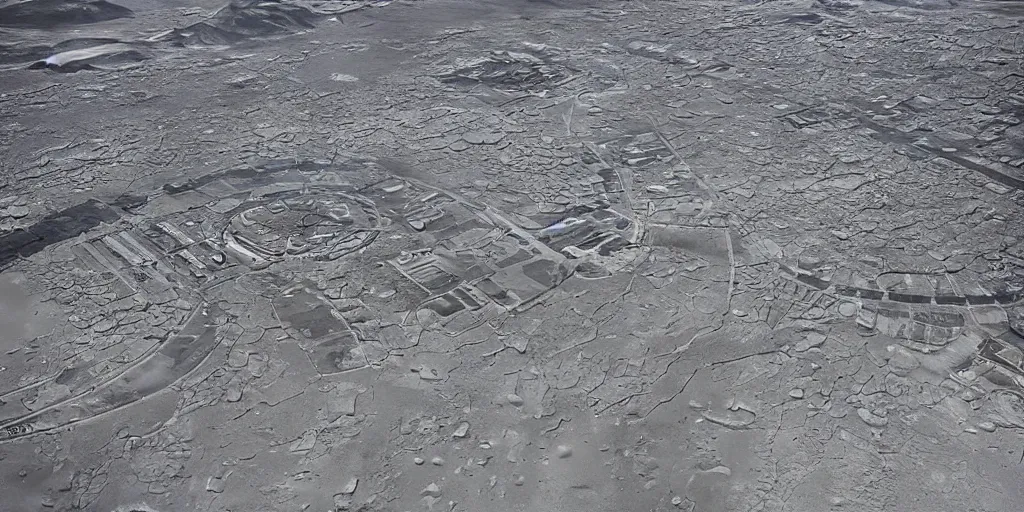 Image similar to moonwalker photo, future city street on the moon, a detailed image of a future norilsk base, street moon landscape