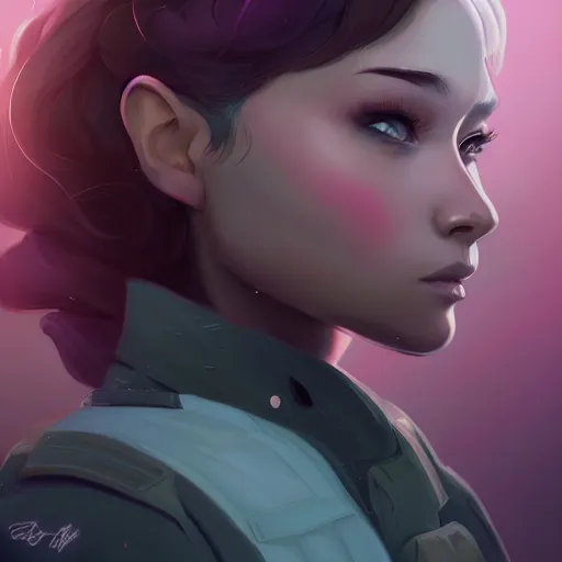 Image similar to a portrait of a female future soldier, art by lois van baarle and loish and ross tran and rossdraws and sam yang and samdoesarts and artgerm and saruei and disney, digital art, highly detailed, intricate, sharp focus, trending on artstation hq, deviantart, unreal engine 5, 4 k uhd image