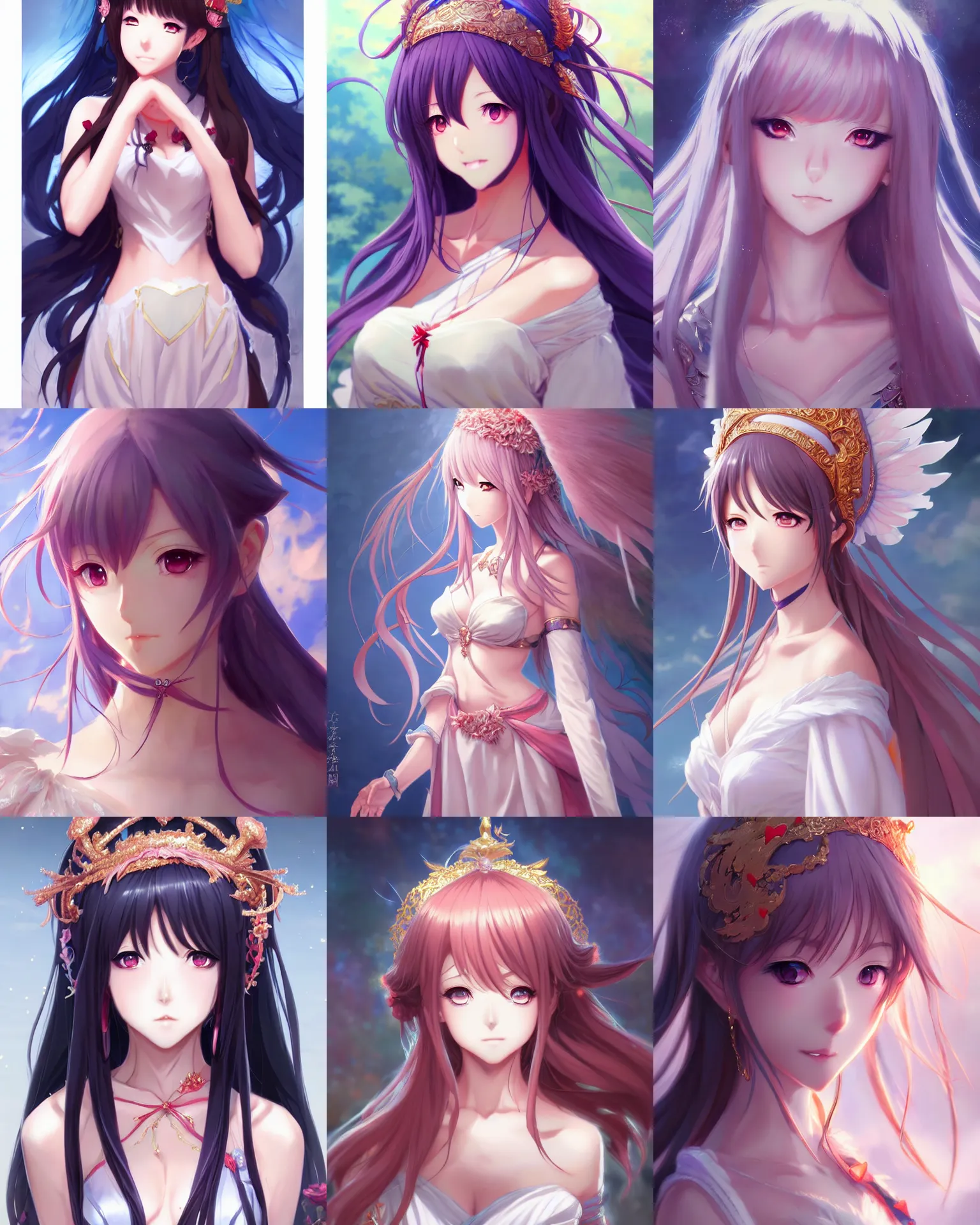 Prompt: Character concept art of an anime goddess of love || cute-fine-face, pretty face, realistic shaded Perfect face, fine details by Stanley Artgerm Lau, WLOP, Rossdraws, James Jean, Andrei Riabovitchev, Marc Simonetti, and Sakimichan, tranding on artstation