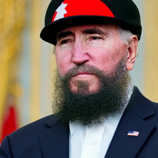 Prompt: Joe Biden Dressed as Fidel Castro