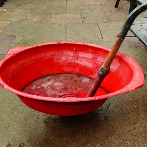 Prompt: so much depends upon a red wheel barrow glazed with rain water beside the white chickens