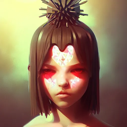 Image similar to portrait of cute Pinhead Hellraiser, summertime, kawaii, gentle lighting, digital art by Makoto Shinkai ilya kuvshinov and Wojtek Fus digital art, concept art