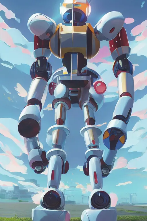 Image similar to metabots medabots medarotto medarot robot minimalist comics, behance hd by jesper ejsing, by rhads, makoto shinkai and lois van baarle, ilya kuvshinov, rossdraws global illumination ray tracing hdr radiating a glowing aura