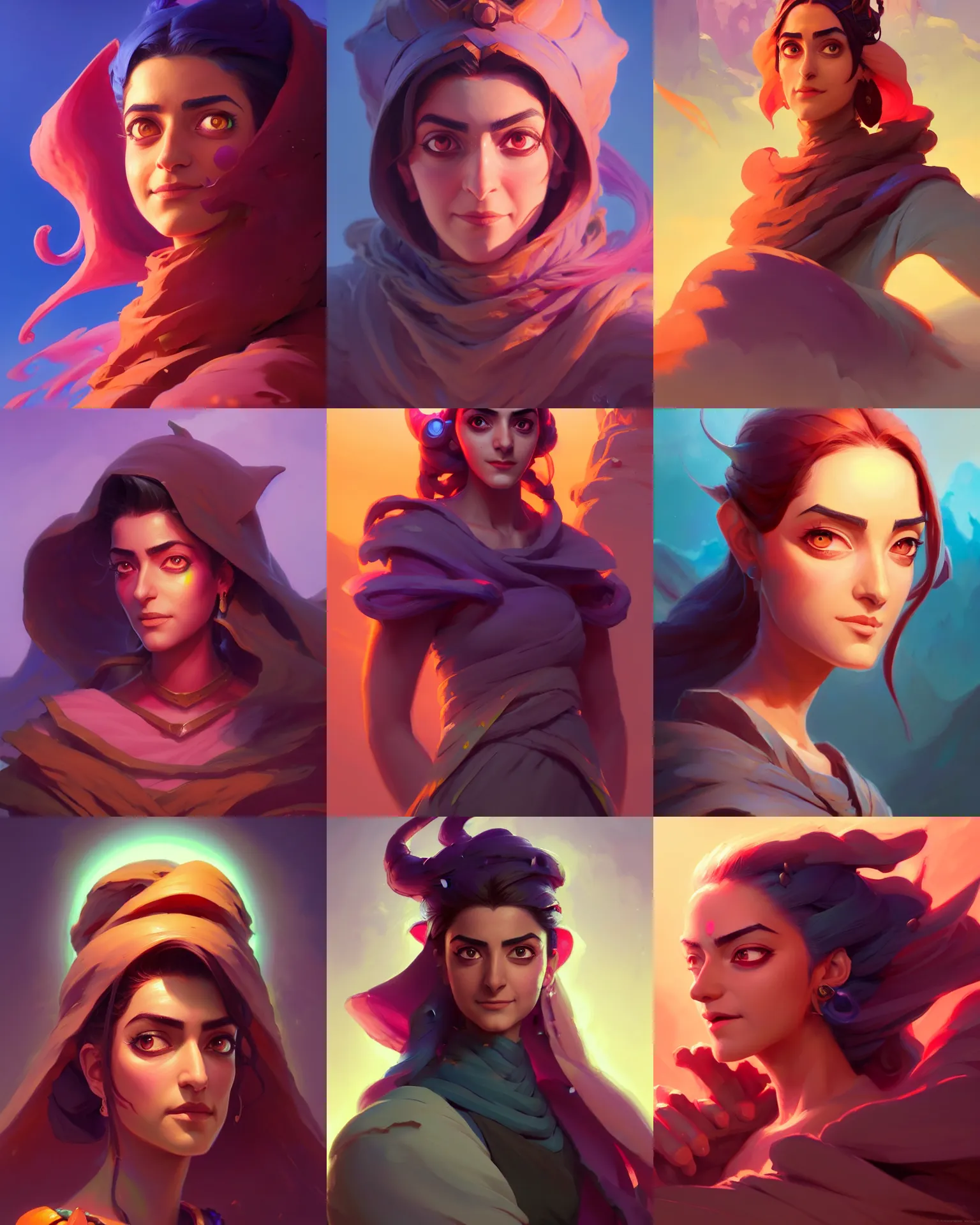Prompt: side centered painted portrait, maya ali as a wind mage, gussy colors, octane render, gloomhaven, matte painting concept art, official fanart behance hd artstation by jesper ejsing, by rhads and makoto shinkai and lois van baarle and ilya kuvshinov and rossdraws