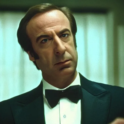 Image similar to A still of Saul Goodman in The Godfather (1972)