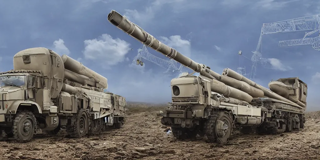 Prompt: a transport-erector-launcher with Volodymyr Zelenskyy standing next to it, photorealistic, highly detailed, lifelike