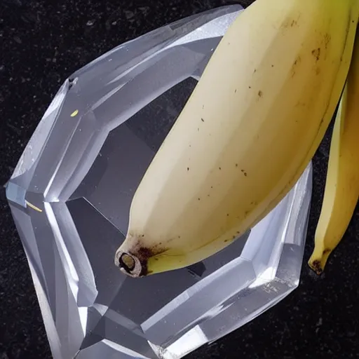 Prompt: A crystal banana.