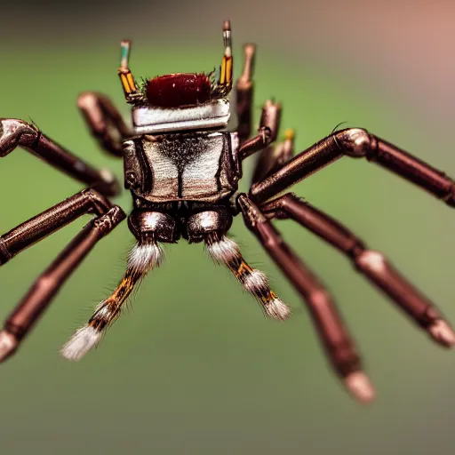 Image similar to macro photograph of a miniature mechanical spider