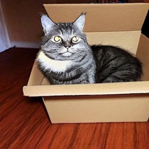 Prompt: Quantum cat in a box