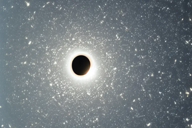 Image similar to a true close image of a black hole taken from space