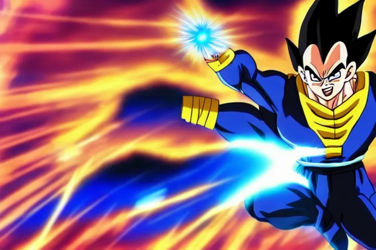 Prompt: vegeta doing a kamehameha, hd, high detailed