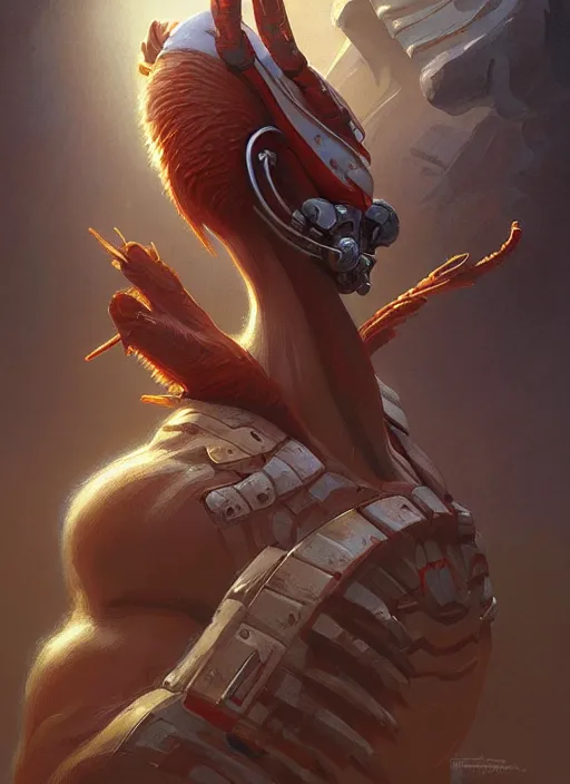 Prompt: portrait of aggressive woody the woodpecker, d & d, muscular! spaceship, alien technology, intricate, elegant, highly detailed, digital painting, artstation, concept art, smooth, sharp focus, illustration, art by artgerm and greg rutkowski and alphonse mucha