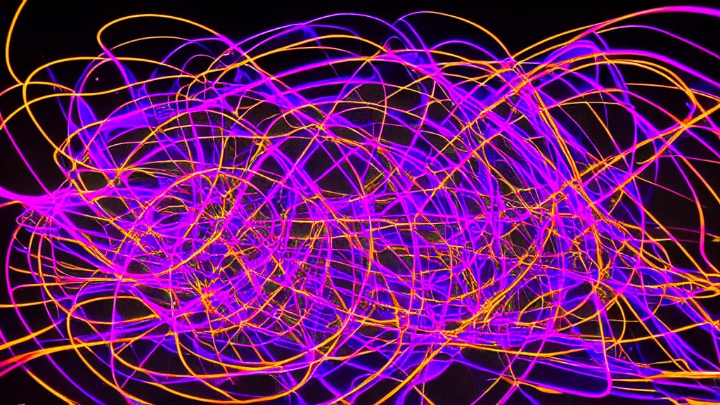 Image similar to ideogram lorenz attractor graph beyond comprehension light painting