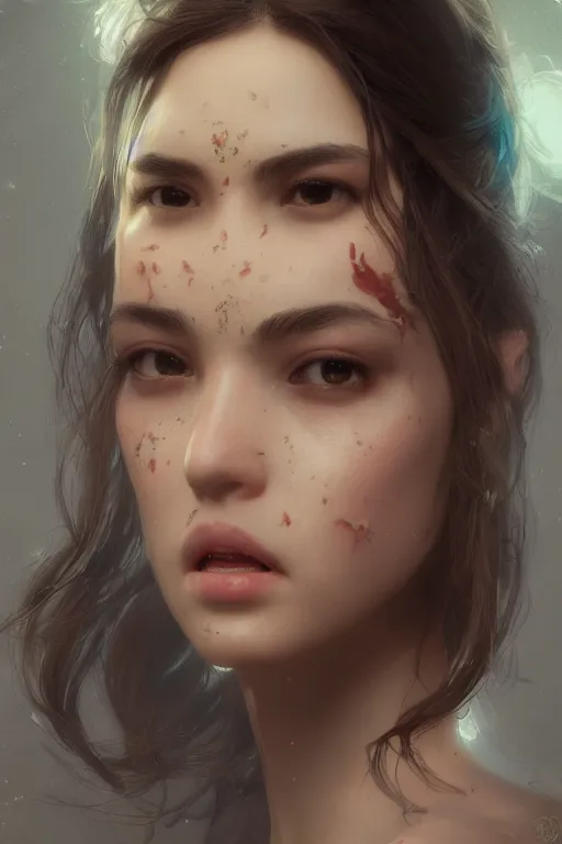 Image similar to portrait of a beautiful latina woman, ruan jia, wlop, sha xi, fantasy, hyper detailed, octane render, concept art, ornaments, artstation