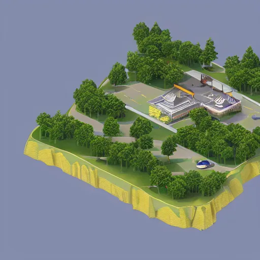 Prompt: isometric 3d Render of isnland