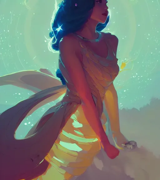 Image similar to portrait of a beautiful phoenix queen in complex and shiny dress by ross tran and atey ghailan, by greg rutkowski, by greg tocchini, by james gilleard, by joe fenton, by kaethe butcher, dynamic lighting, grunge aesthetic