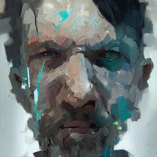 Image similar to crying man, by ismail inceoglu, detailed painting, character portrait, dungeons and dragons, brushstrokes, lightly blurred