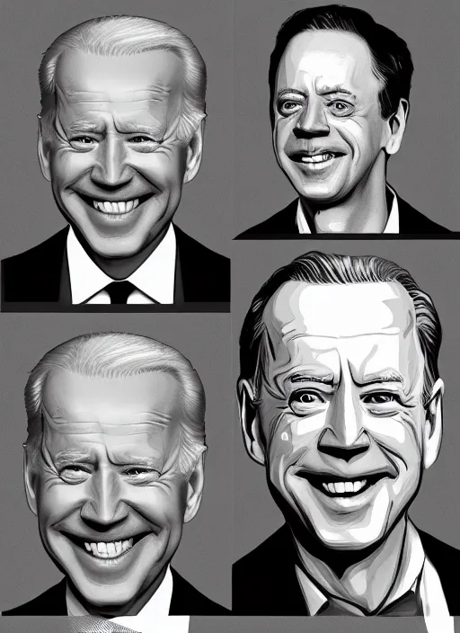 Image similar to biden, steve buscemi portrays united states president joe biden, minimalist movie poster, theatrical poster, fan art, digital art, trending on artstation