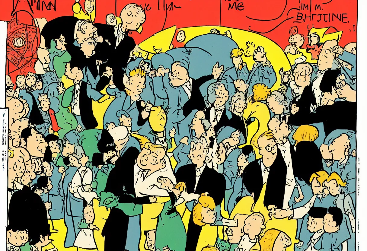 Image similar to cover of the Tin Tin book 'I'm getting married by Herge'