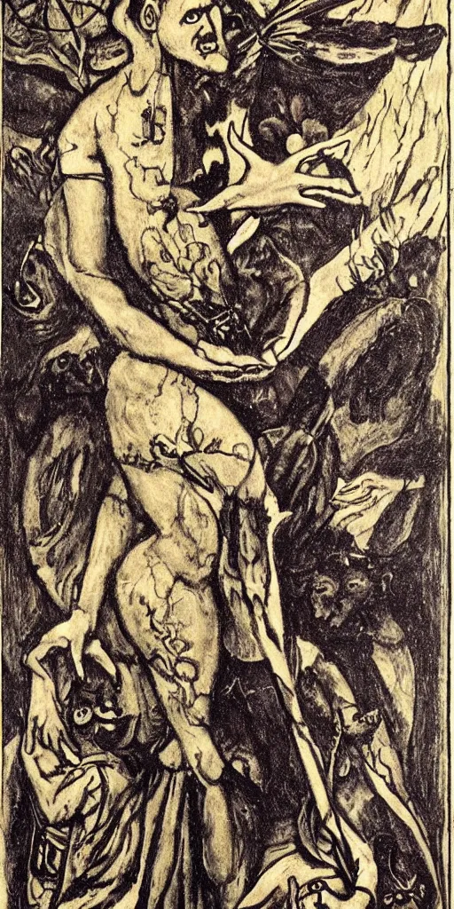 Image similar to the fool tarot card by austin osman spare