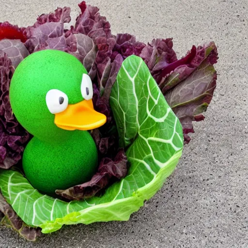 Image similar to duck made of cabbage