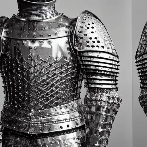 Image similar to knight in armor made of mirrors, complex, highly reflective, detailed, beautiful