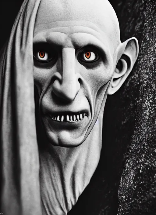 Prompt: closeup portrait of nosferatu in the cloisters, depth of field, zeiss lens, detailed, symmetrical, centered, fashion photoshoot, by Annie Leibovitz and Steve McCurry, David Lazar, Jimmy Nelsson, Breathtaking, 8k resolution, extremely detailed, beautiful, establishing shot, artistic, hyperrealistic, beautiful face, octane render