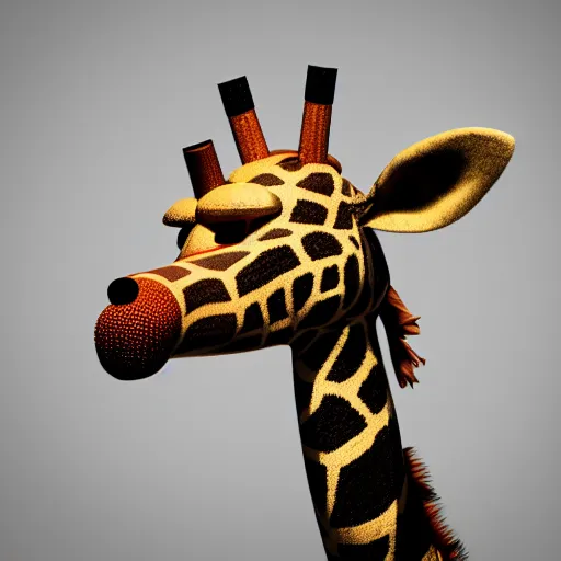 Image similar to giraffe animatronic, five nights at Freddy’s, Scott Cawthon, octane render, studio lighting, high resolution 8k,