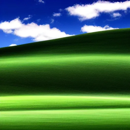 Prompt: a photo of a windows xp screensaver