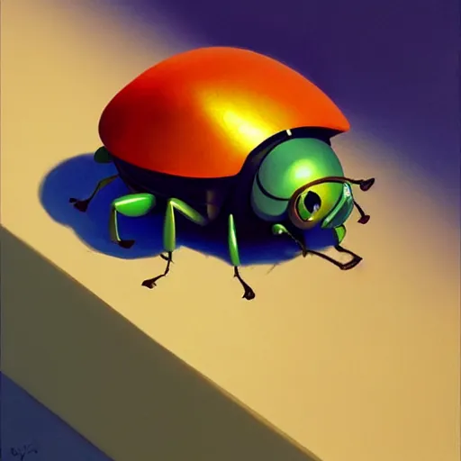 Prompt: goro fujita ilustration a beautiful shiny beetle by goro fujita, painting by goro fujita, sharp focus, highly detailed, artstation