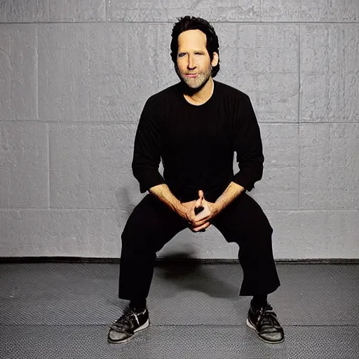 Prompt: “Actor Paul Rudd posing in his home Martial arts dojo, magazine photo, high-quality, high detail, funny”