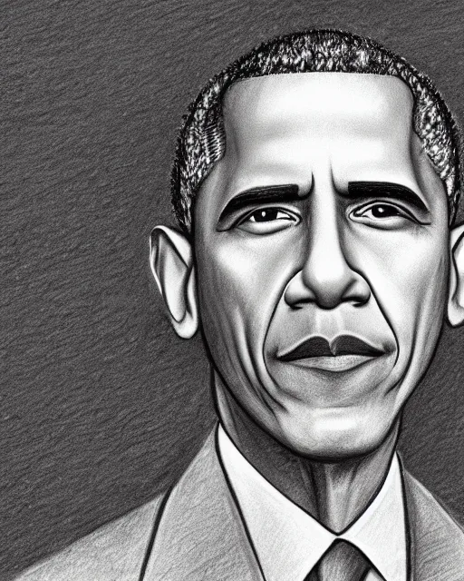 Image similar to a detailed pencil sketch of Barack Obama as the Unabomber